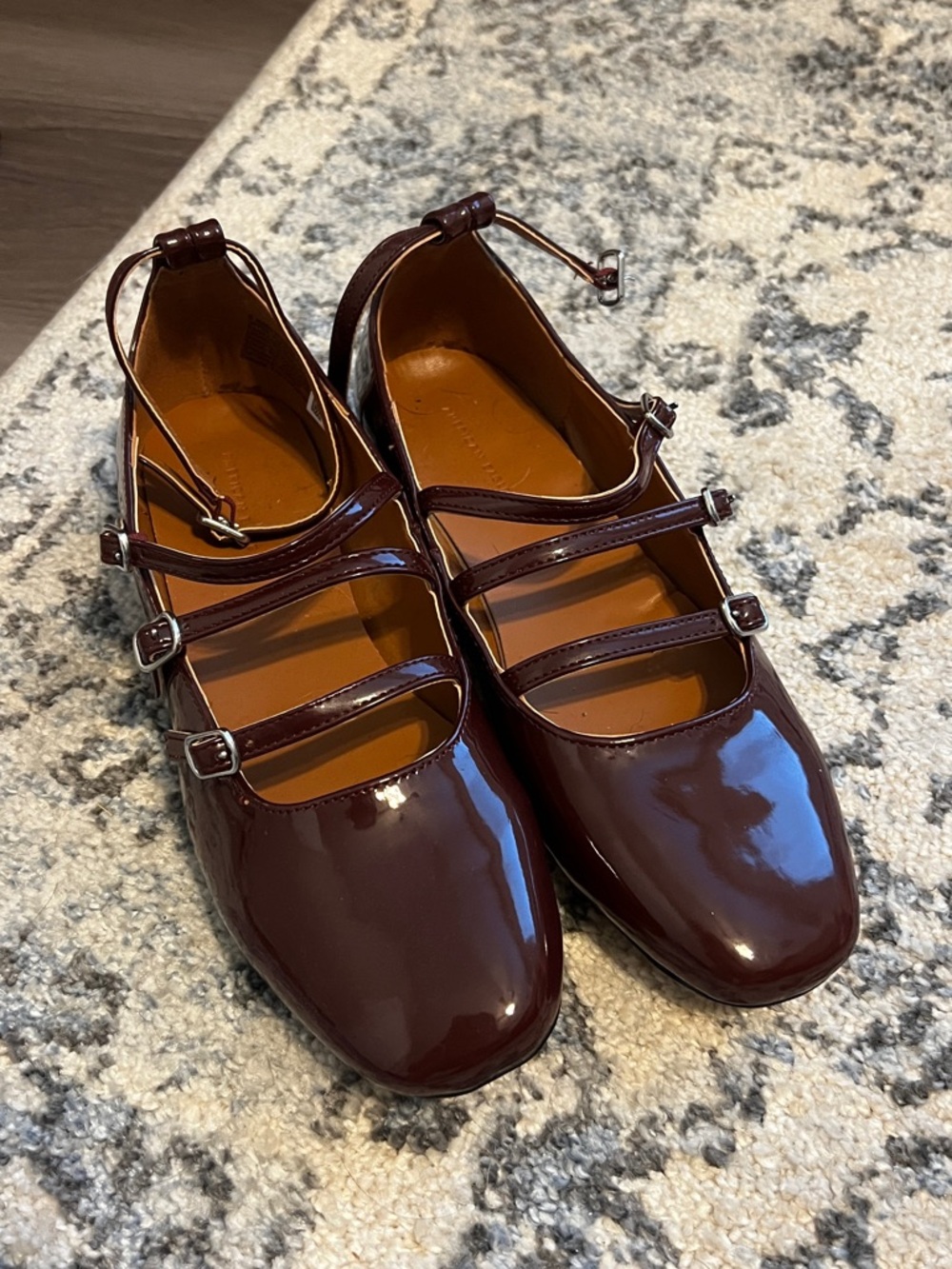 AE Mary Jane Flats in Deep Burgundy